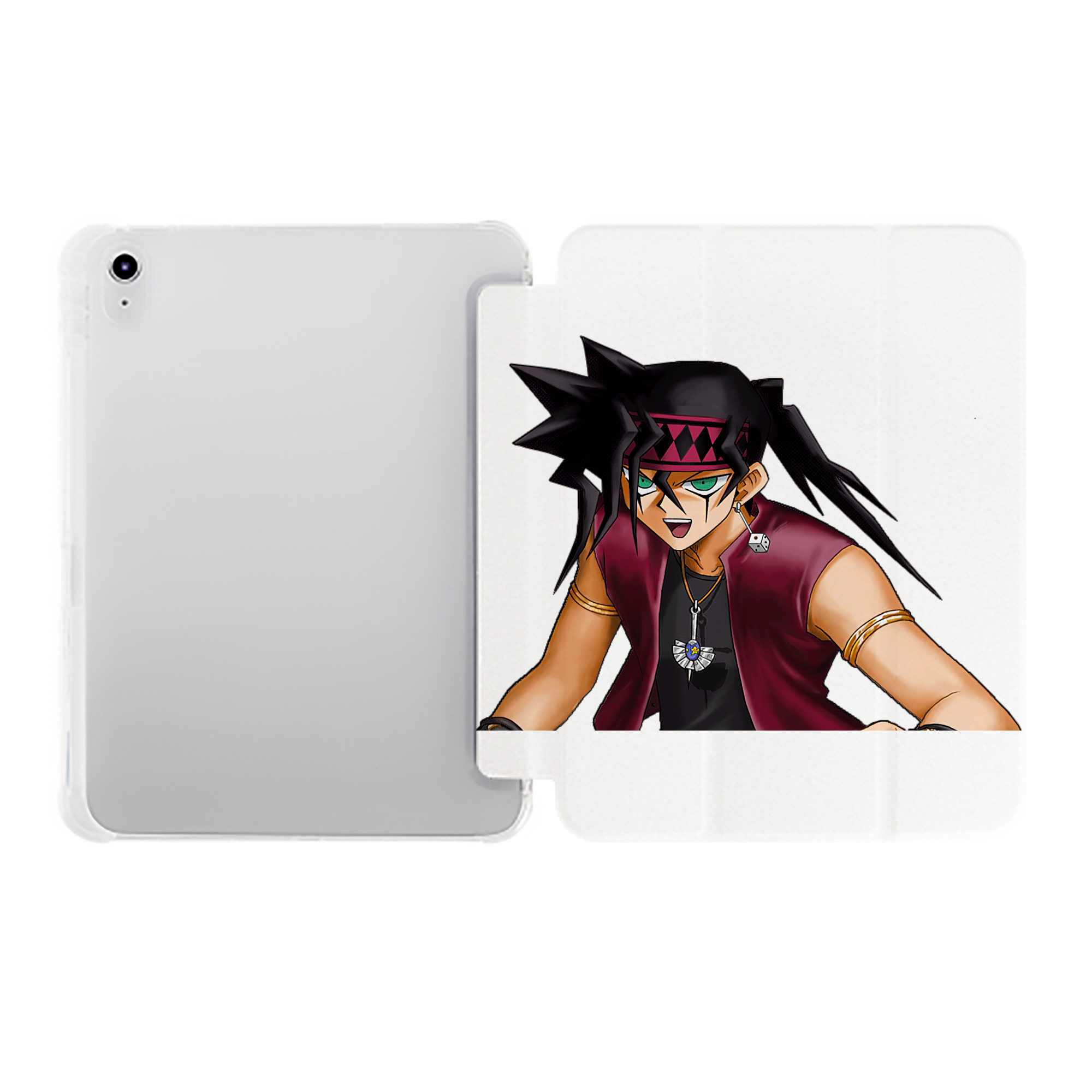 （画像用） 遊☆戯☆王 Yu-Gi-Oh! IPad ケース ペン収納付き 三つ折りスタンド PUレザー×シリコン 対応機種9.5/10.5/10.9インチ